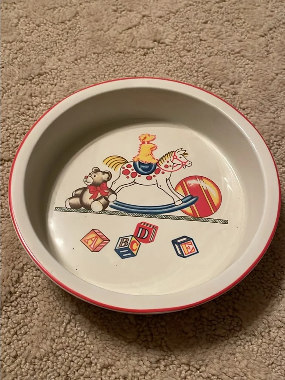❤️Tiffany & Co Vintage Children's Red Toy-Print Melamine Dinnerware Set❤️